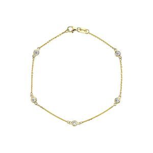 Suzy Levian 14K 0.25 Ct. Tw. Diamond Station Bracelet
